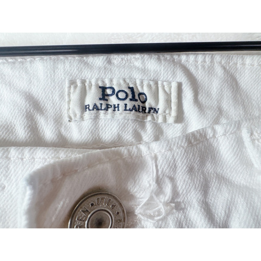 Polo Ralph Lauren Varick Slim Straight White Denim Jeans Mens 34/34 Slim Fit - Picture 10 of 16